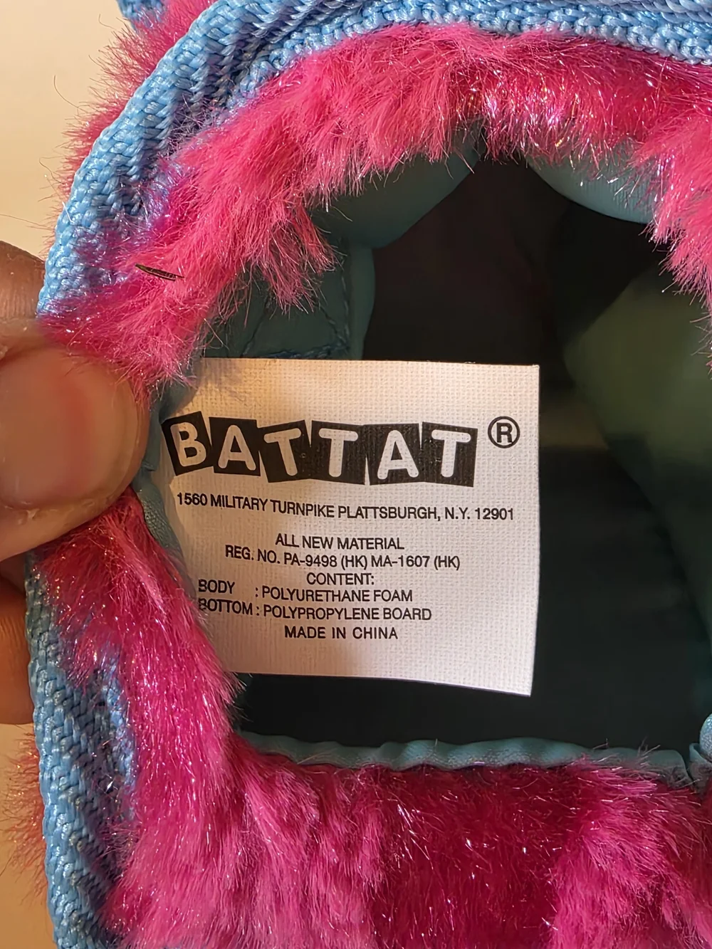 Plush Pink and Blue Faux-Fur Kids Handbag